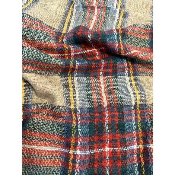 NWT Dimore Red Plaid Blanket Scarf Women Big Oversized 56” x 56” Eyelash Fringe - Picture 7 of 9
